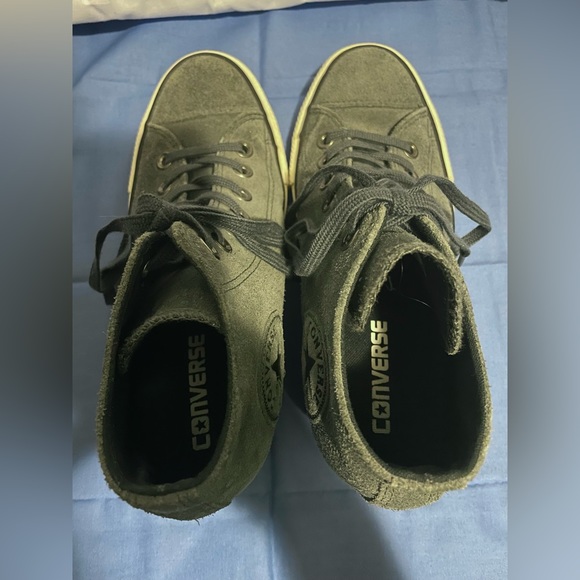 Converse - CT Lux Mid Top with Wedge - Charcoal Gray Suede Leather - Women US 8 - Picture 4 of 5